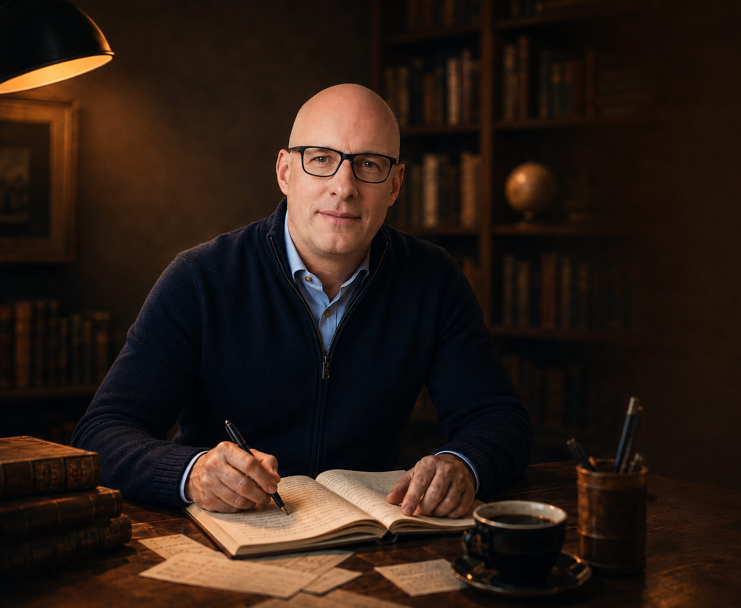 Martin W. Ohlerich an seinem Schreibtisch